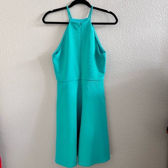 Express Teal Halter Fit & Flare Mini Dress - Picture 2 of 6